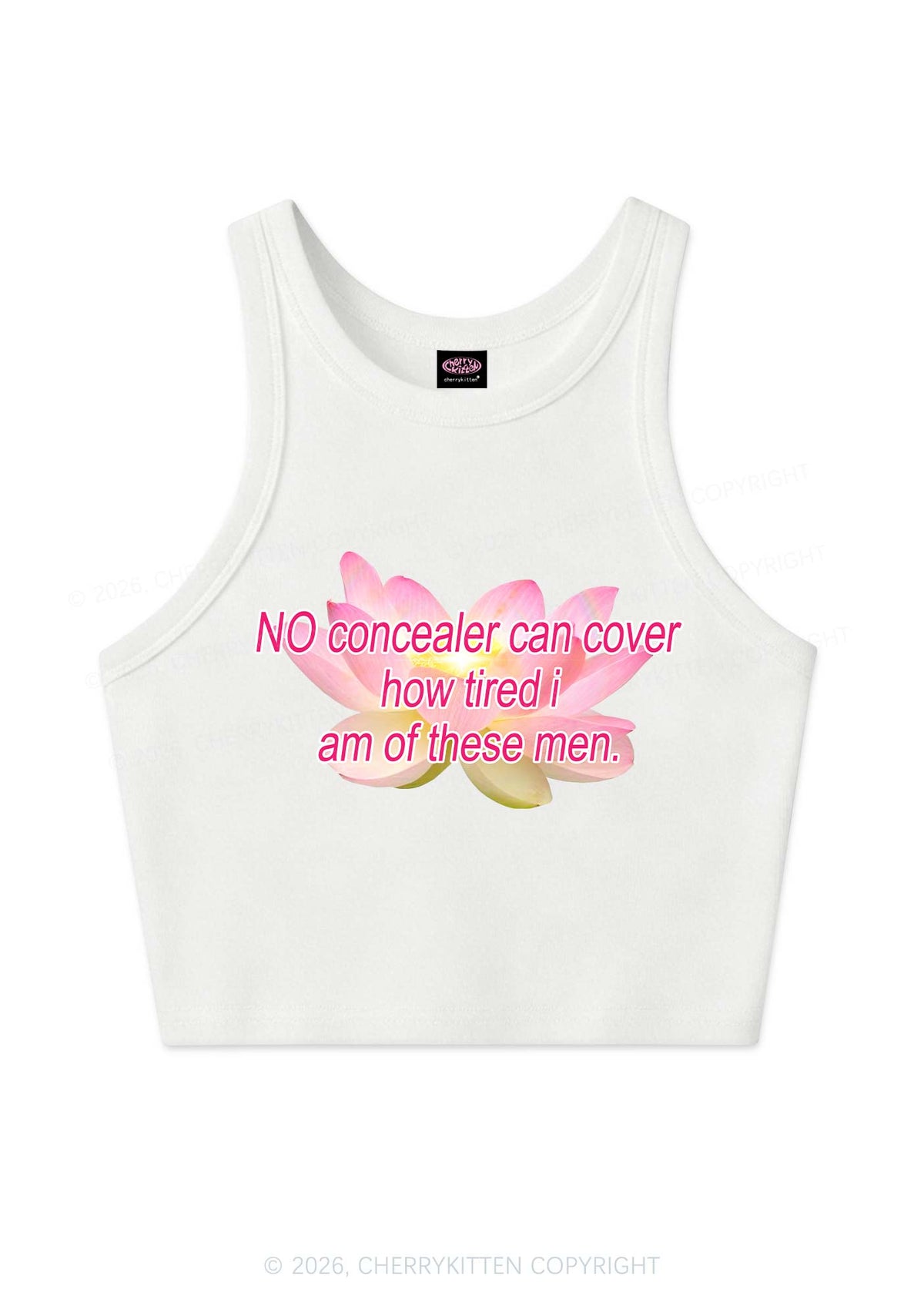 No Concealer Can Cover Men Y2K Crop Tank Top Cherrykitten