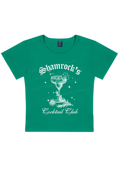 Shamrocks Coctail Club St Patricks Y2K Baby Tee Cherrykitten
