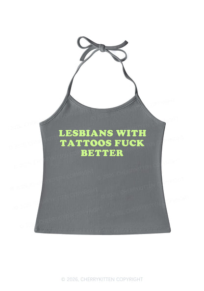 Lesbians With Tattoos Pride Y2K Halter Neck Cami Cherrykitten