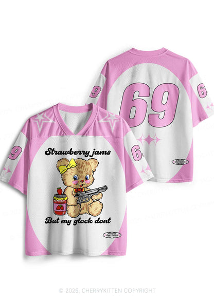Strawberry Jams Bear Y2K Sport Jersey Shirts Cherrykitten