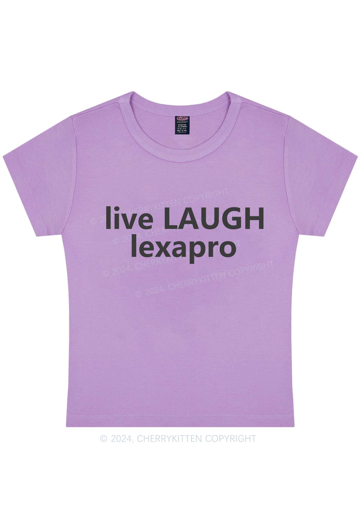 Live Laugh Lexapro Y2K Baby Tee Cherrykitten