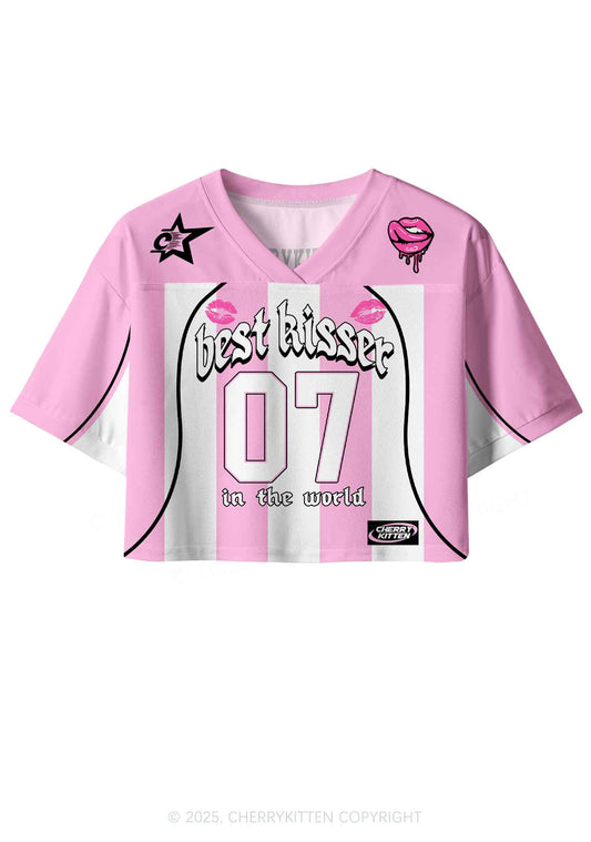 Custom Best Kisser In The World Y2K Crop Sport Jersey Shirts Cherrykitten