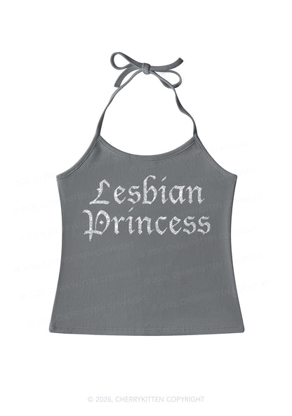 Glitter Lesbian Princess Pride Y2K Halter Neck Cami Cherrykitten