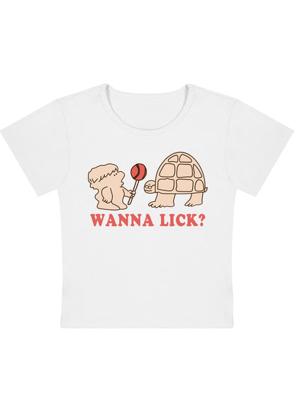 Wanna Lick Lollipop Y2K Baby Tee