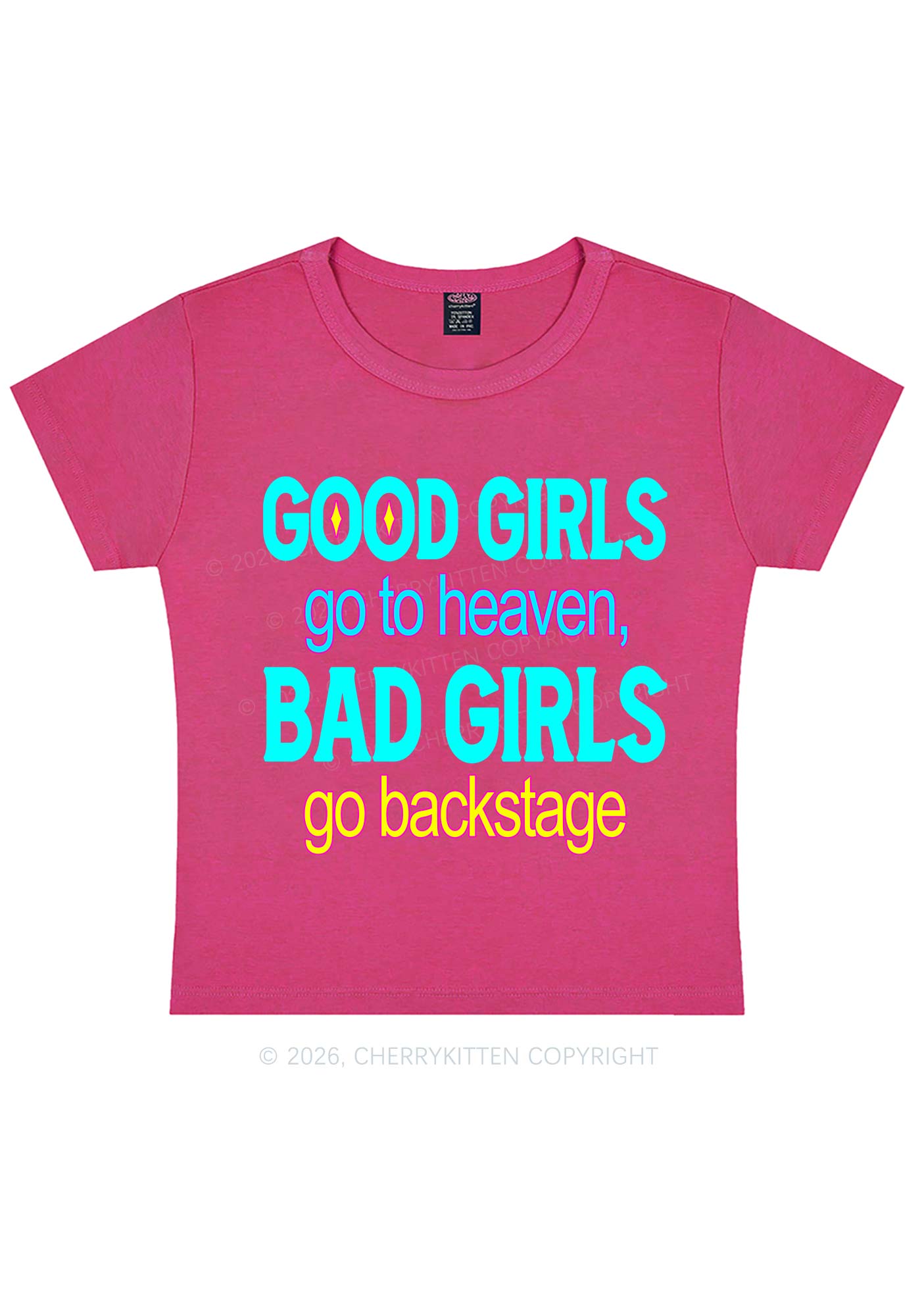 Bad Girls Go Backstage Y2K Baby Tee Cherrykitten