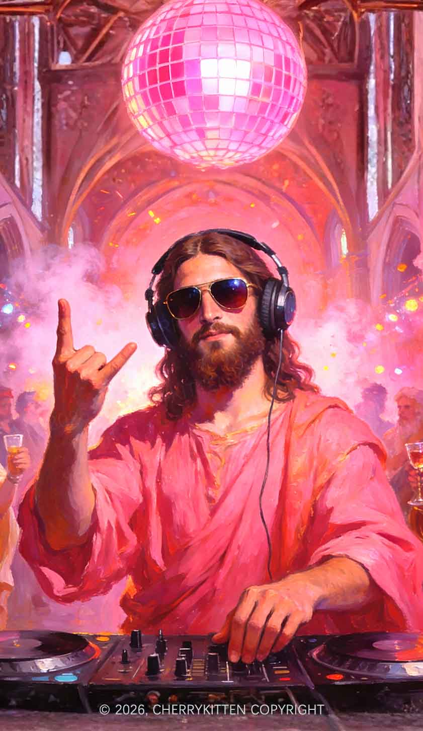 Disco Jesus DJ Y2K Phone Case Cherrykitten
