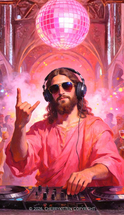 Disco Jesus DJ Y2K Phone Case Cherrykitten