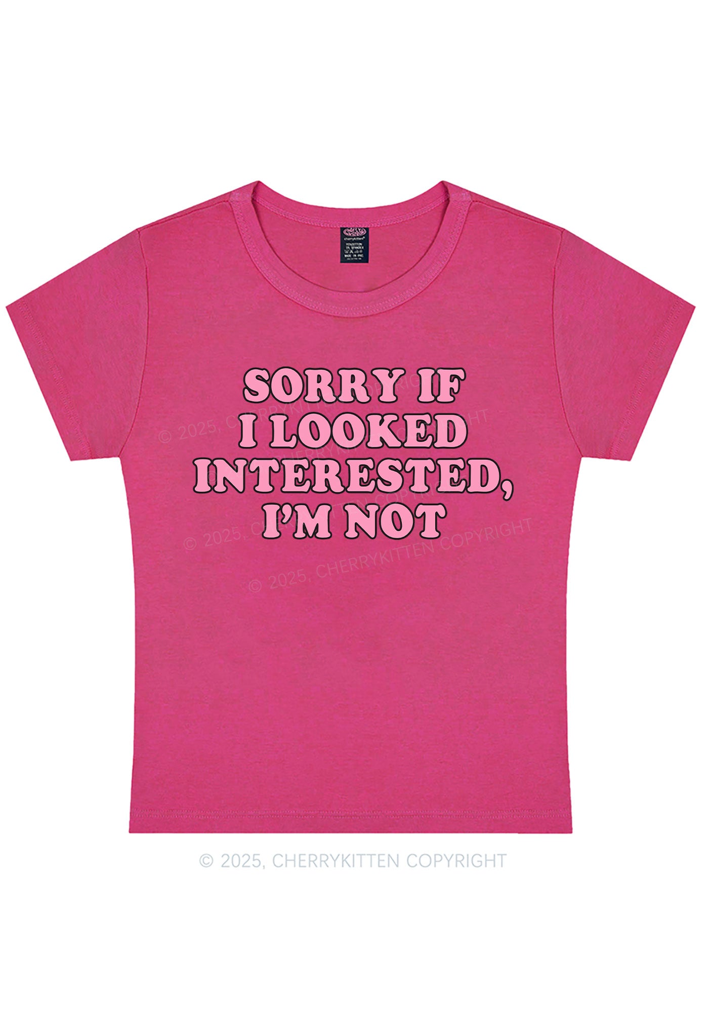 Curvy Sorry If I Looked Y2K Baby Tee Cherrykitten