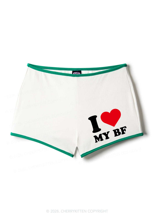 I Love My BF Valentine's Day Y2K Booty Shorts Cherrykitten