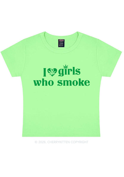 I Love Girls Who Smoke Y2K Baby Tee Cherrykitten