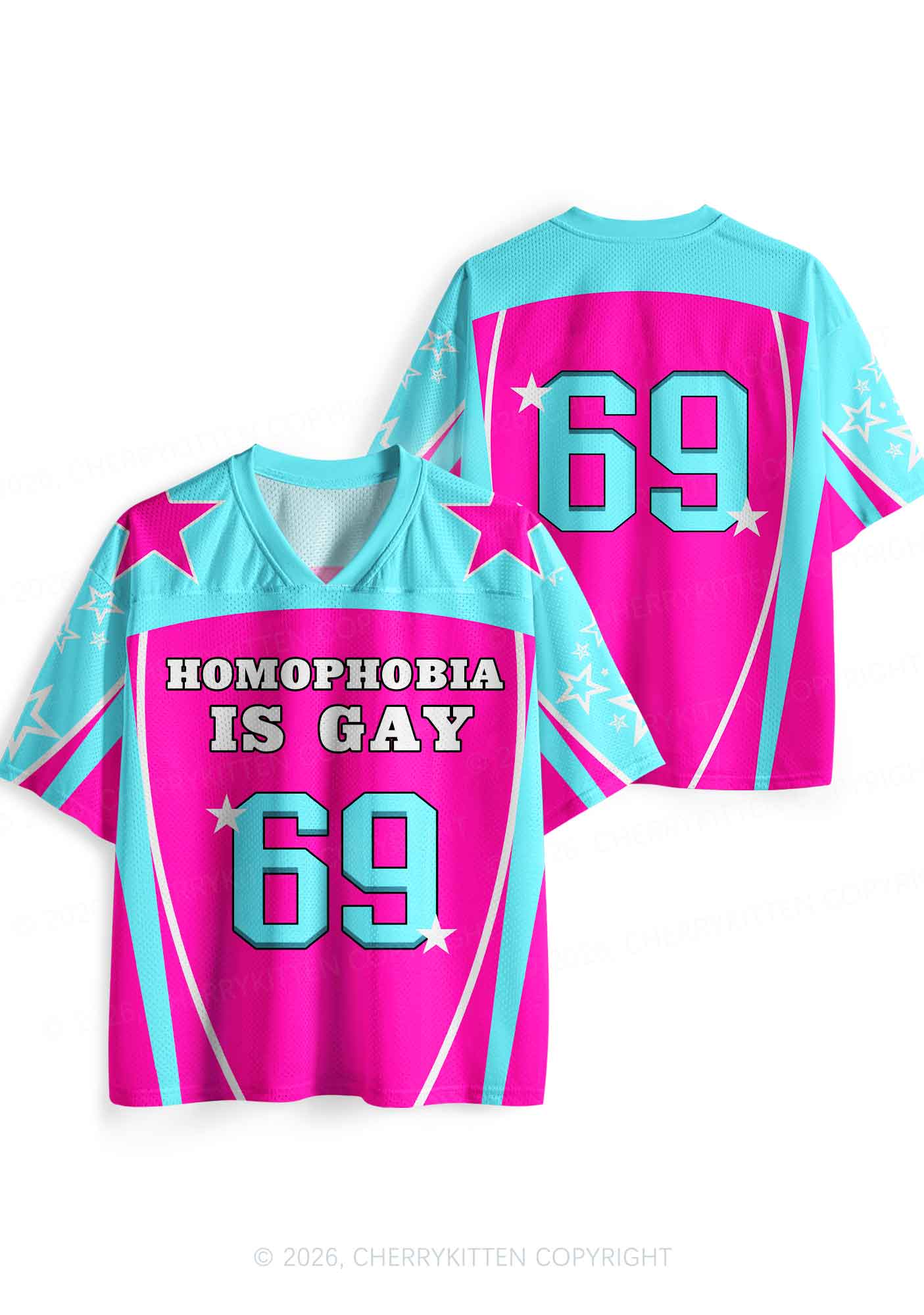 Hot Pink Homophobia Is Gay Pride Y2K Sport Jersey Shirts Cherrykitten