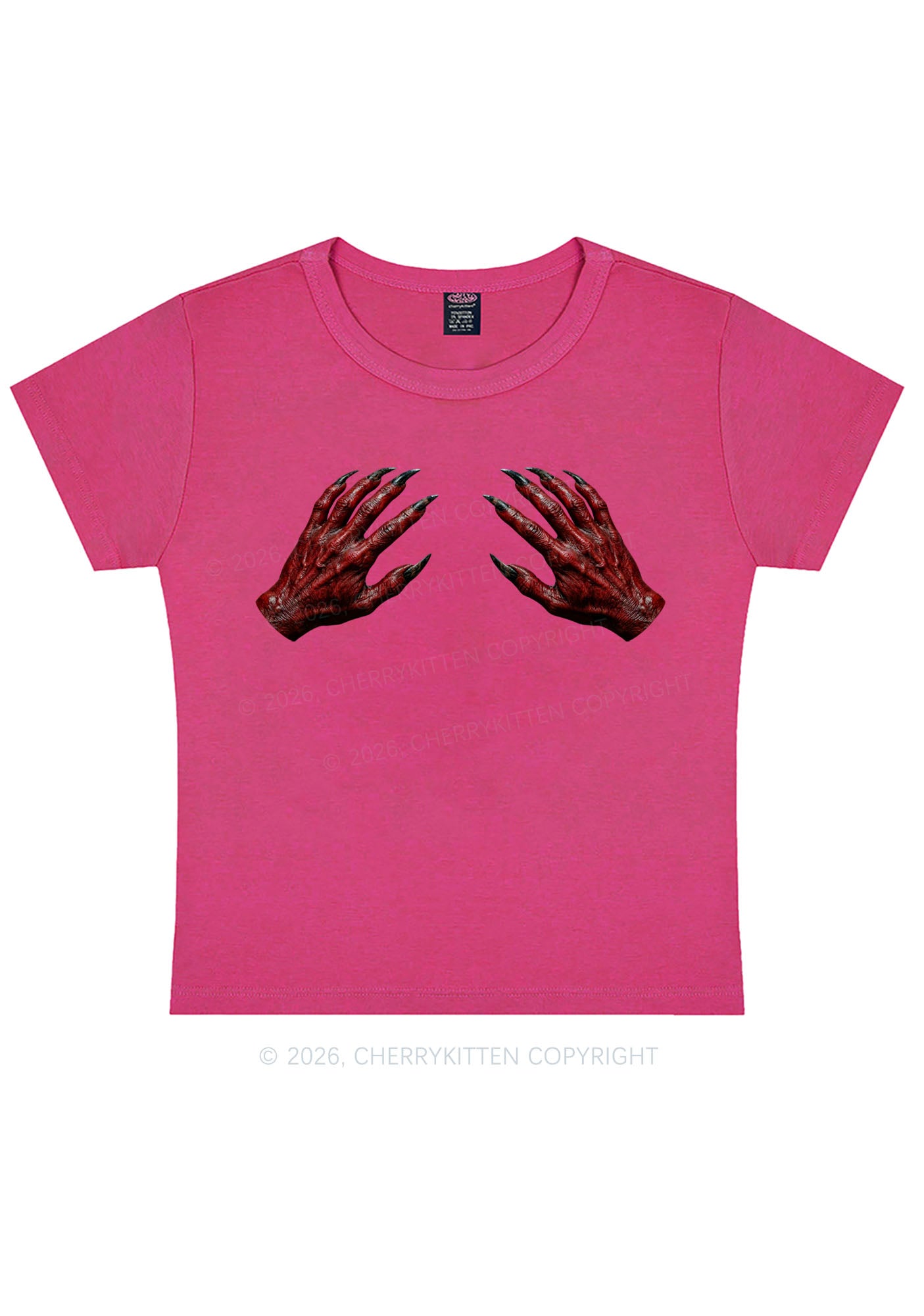 Satan Hands Y2K Baby Tee Cherrykitten