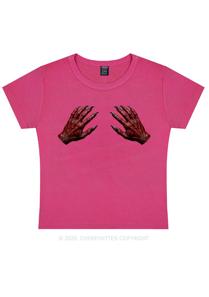 Satan Hands Y2K Baby Tee Cherrykitten