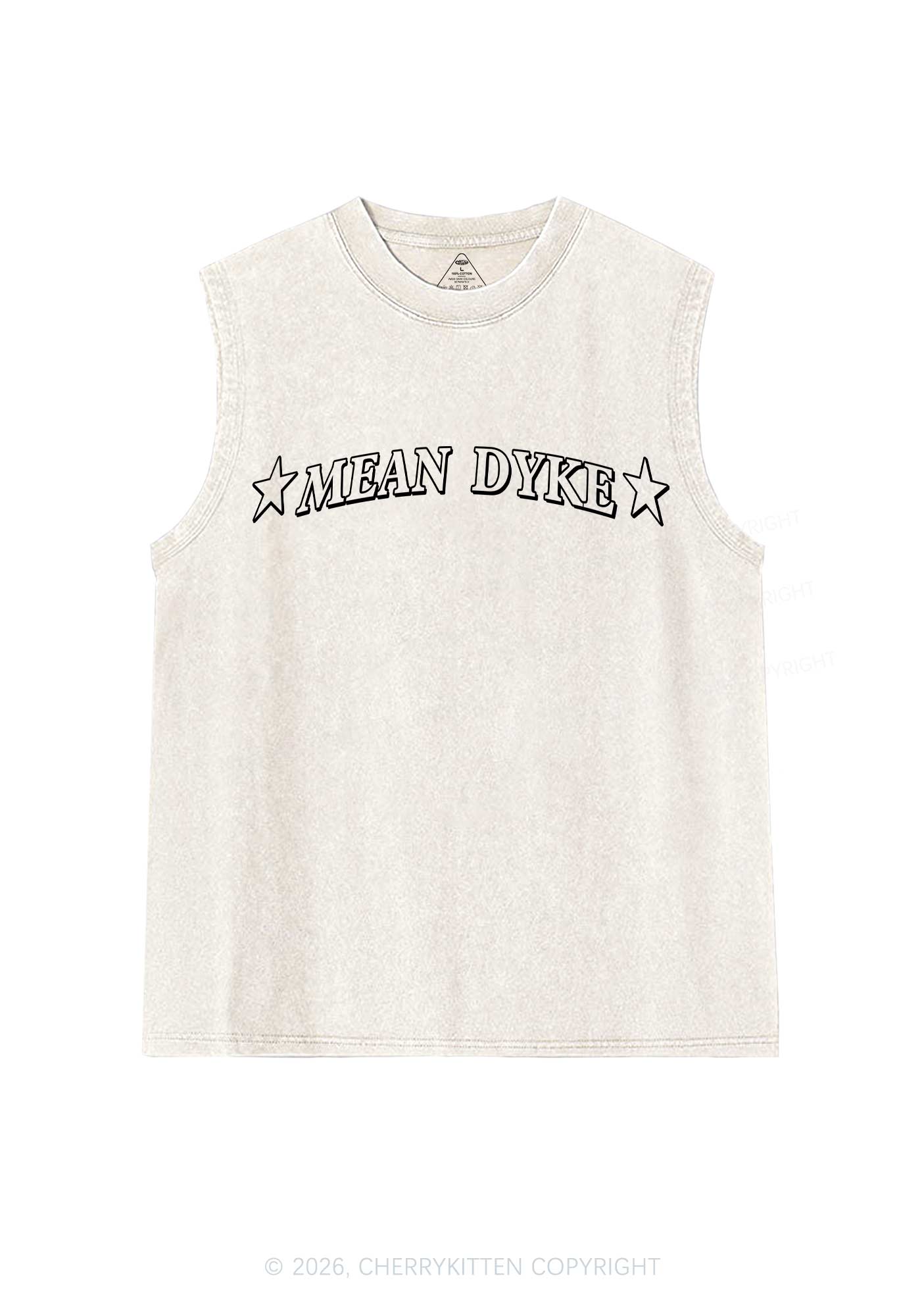 Mean Dyke Pride Y2K Washed Muscle Tank Cherrykitten