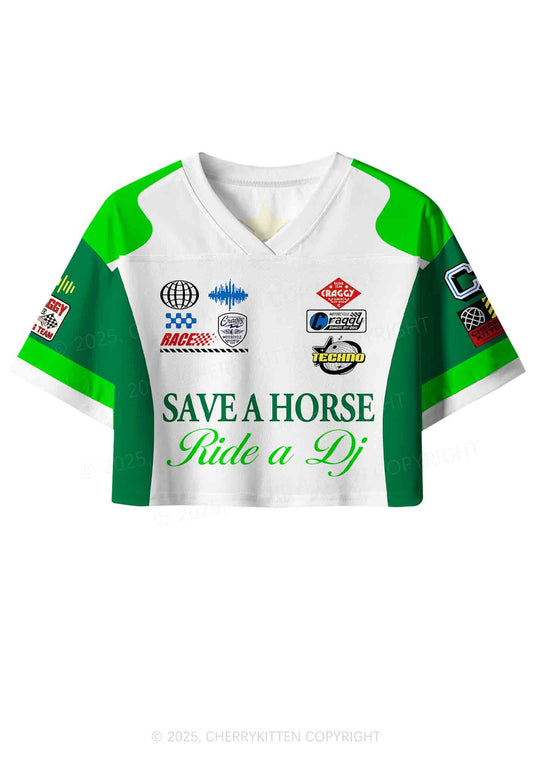 Custom Ride A DJ Y2K Crop Sport Jersey Shirts Cherrykitten