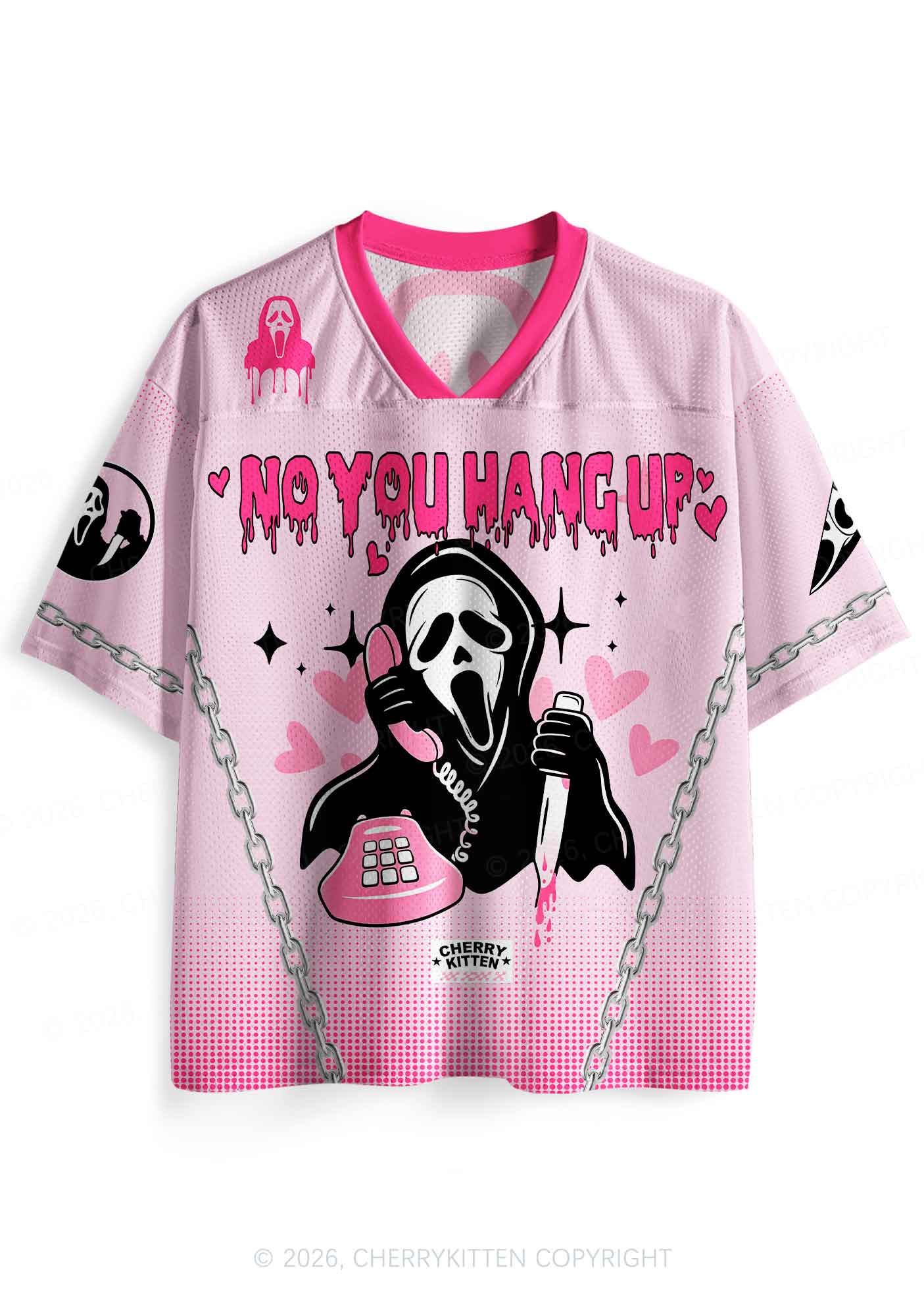 Halloween Pink No You Hang Up Y2K Sport Jersey Shirts Cherrykitten