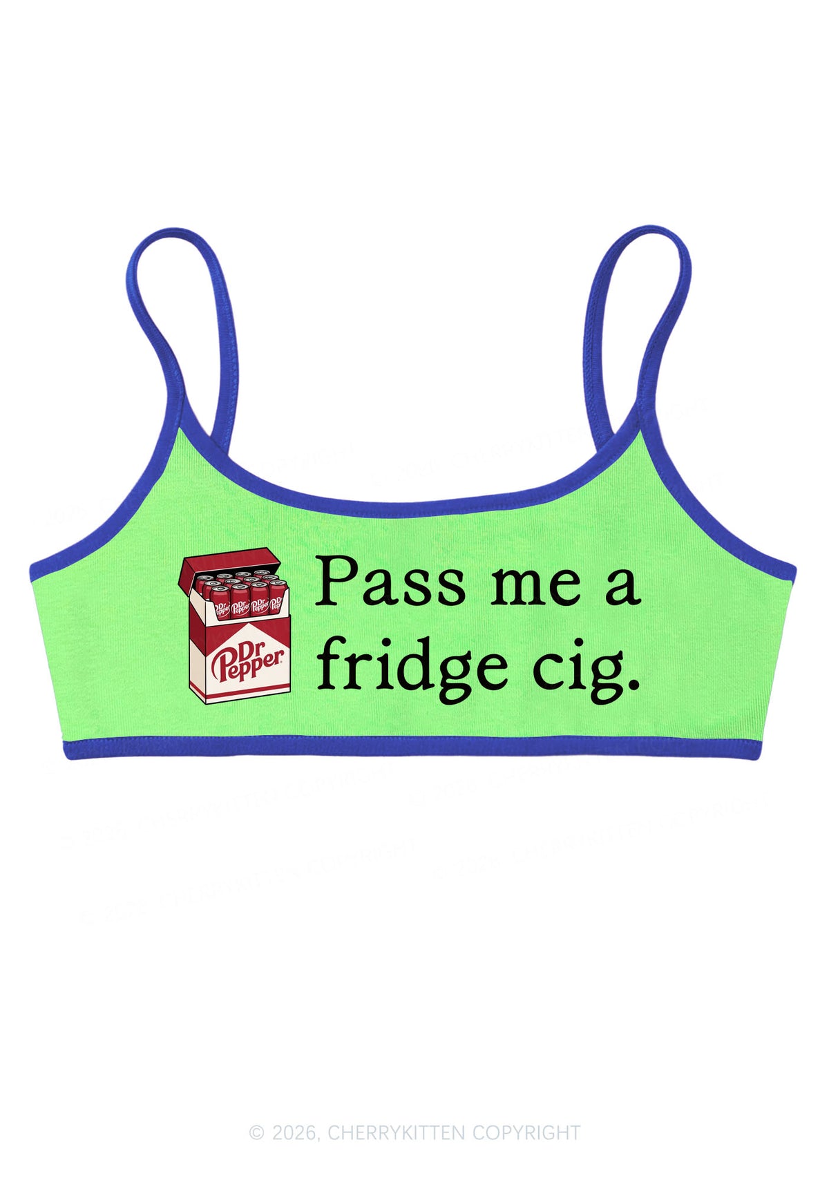 Pass Me A Fridge Cig Red Drinks Y2K Super Crop Cami Cherrykitten