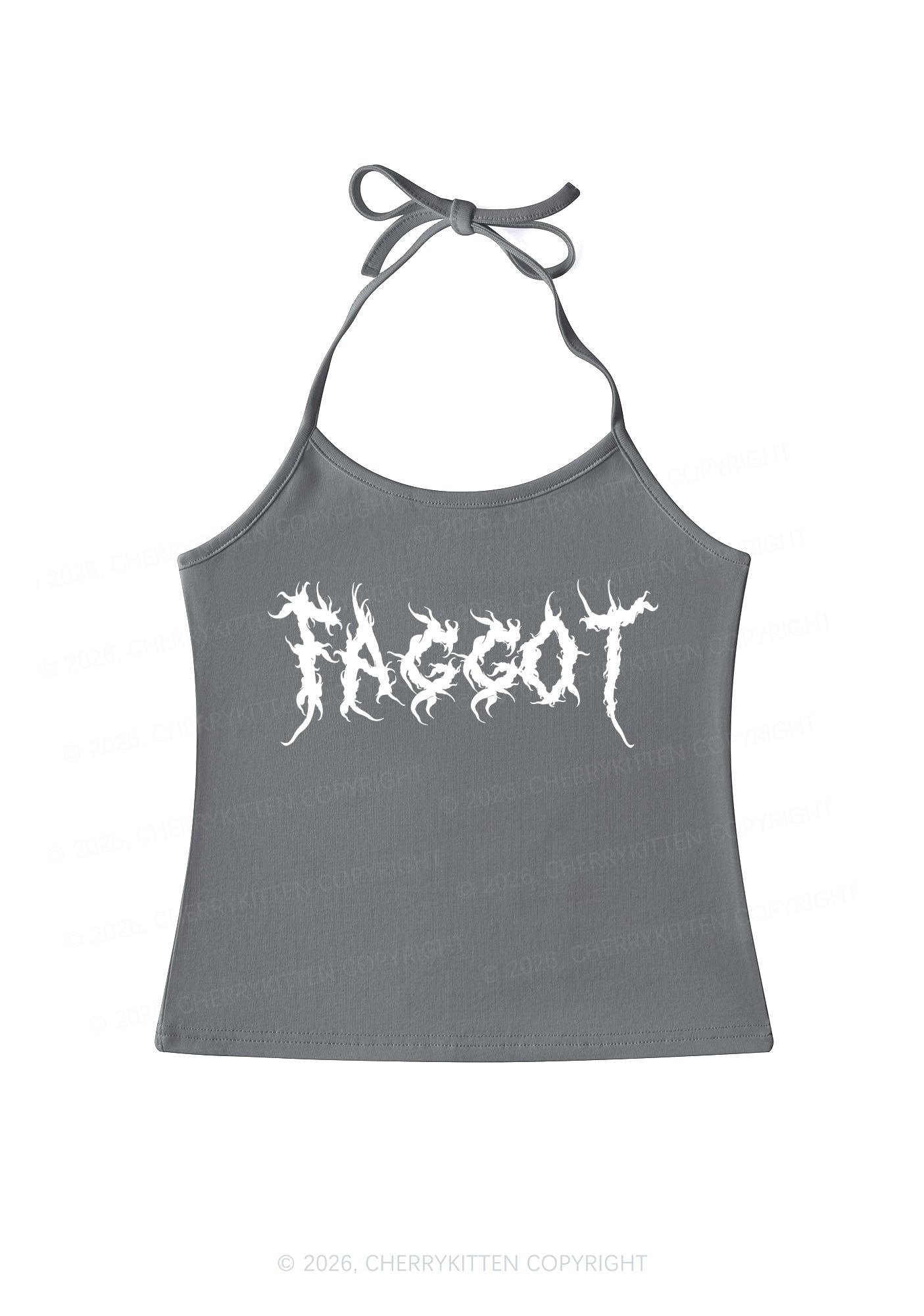 Punk Faggot Pride Y2K Halter Neck Cami Cherrykitten