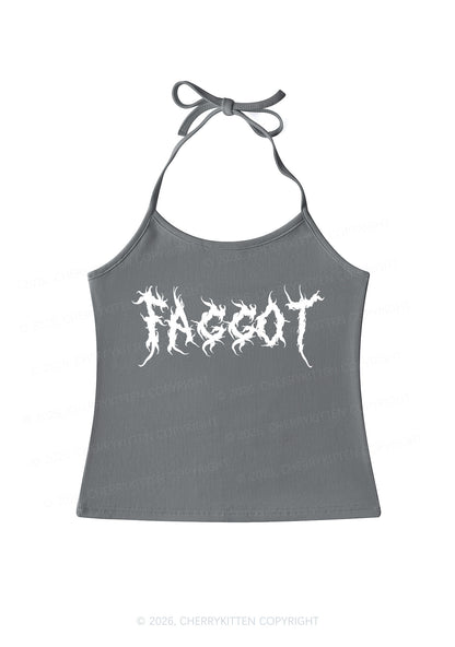Punk Faggot Pride Y2K Halter Neck Cami Cherrykitten