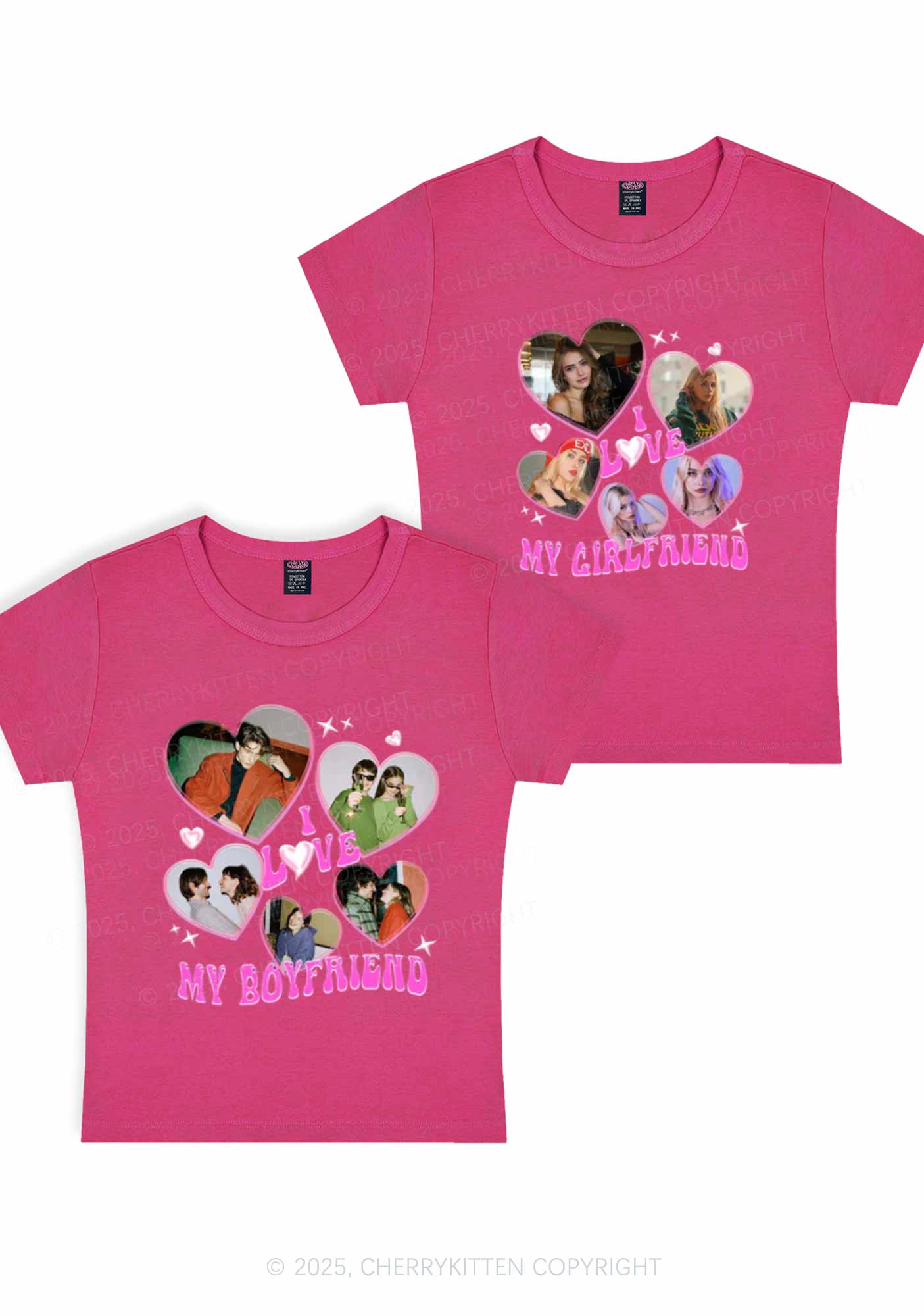 Custom My BF GF Photos Y2K Valentine's Day Baby Tee Cherrykitten