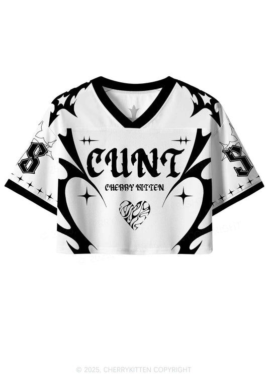 Custom White Cxxt Y2K Crop Sport Jersey Shirts Cherrykitten
