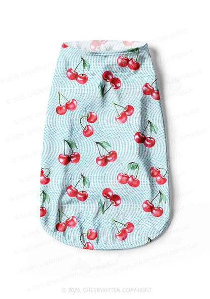 Blue Cherry Y2K Pet Tank Top Cherrykitten