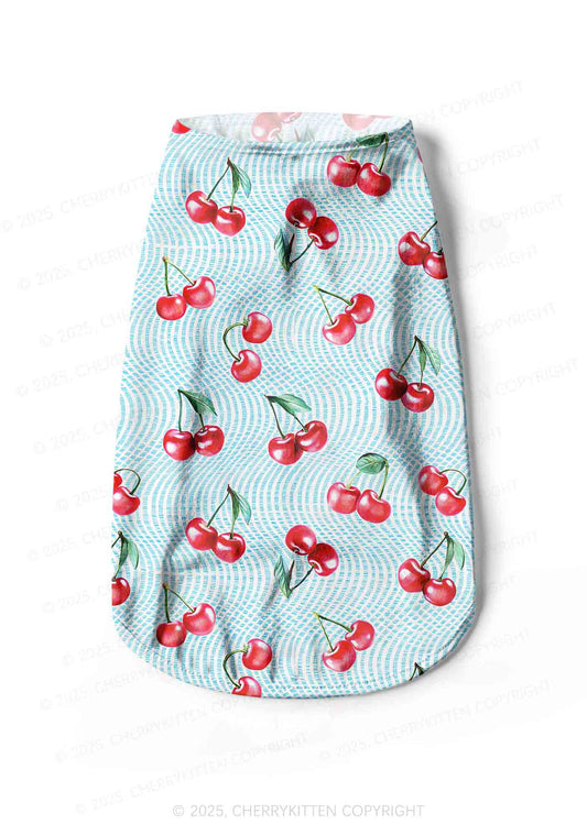 Blue Cherry Y2K Pet Tank Top Cherrykitten