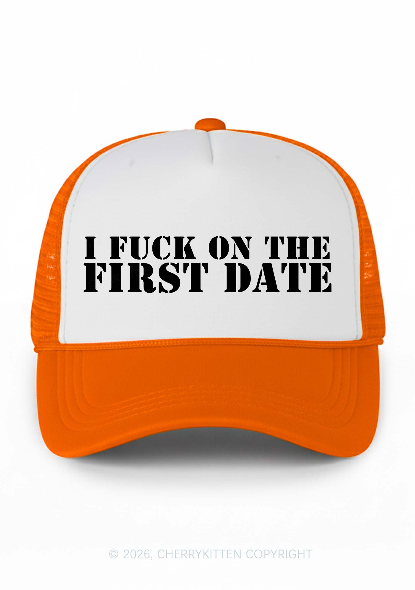 Fxxk On First Date Y2K Colorblock Trucker Hat Cherrykitten