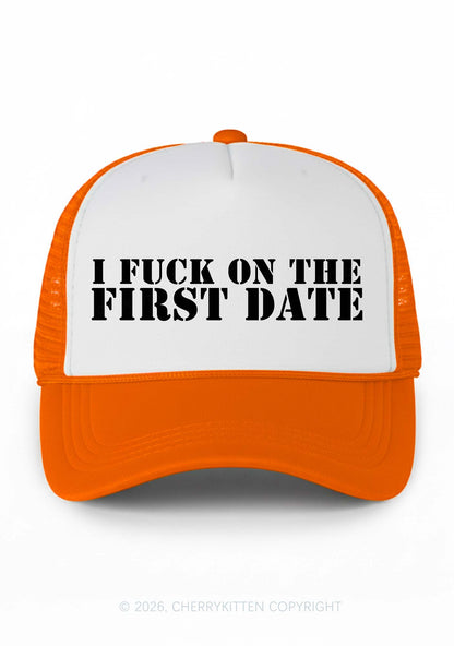 Fxxk On First Date Y2K Colorblock Trucker Hat Cherrykitten