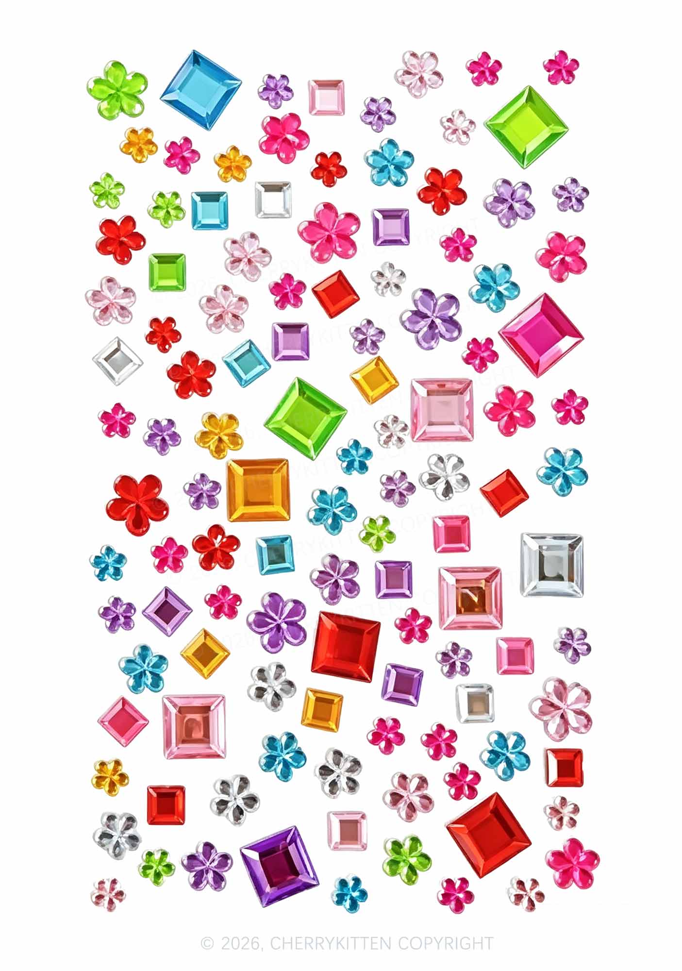 1pc Self Adhesive Rhinestones Y2K Face Sticker Cherrykitten