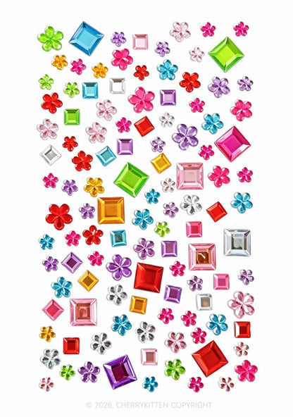 1pc Self Adhesive Rhinestones Y2K Face Sticker Cherrykitten