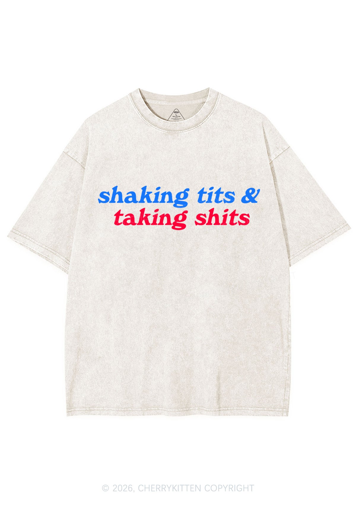 Shaking Txts Taking Shxts Y2K Shirts Washed Tee Cherrykitten