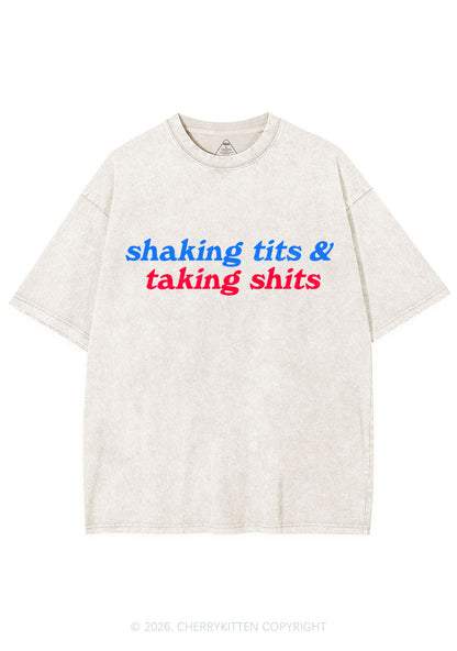 Shaking Txts Taking Shxts Y2K Shirts Washed Tee Cherrykitten