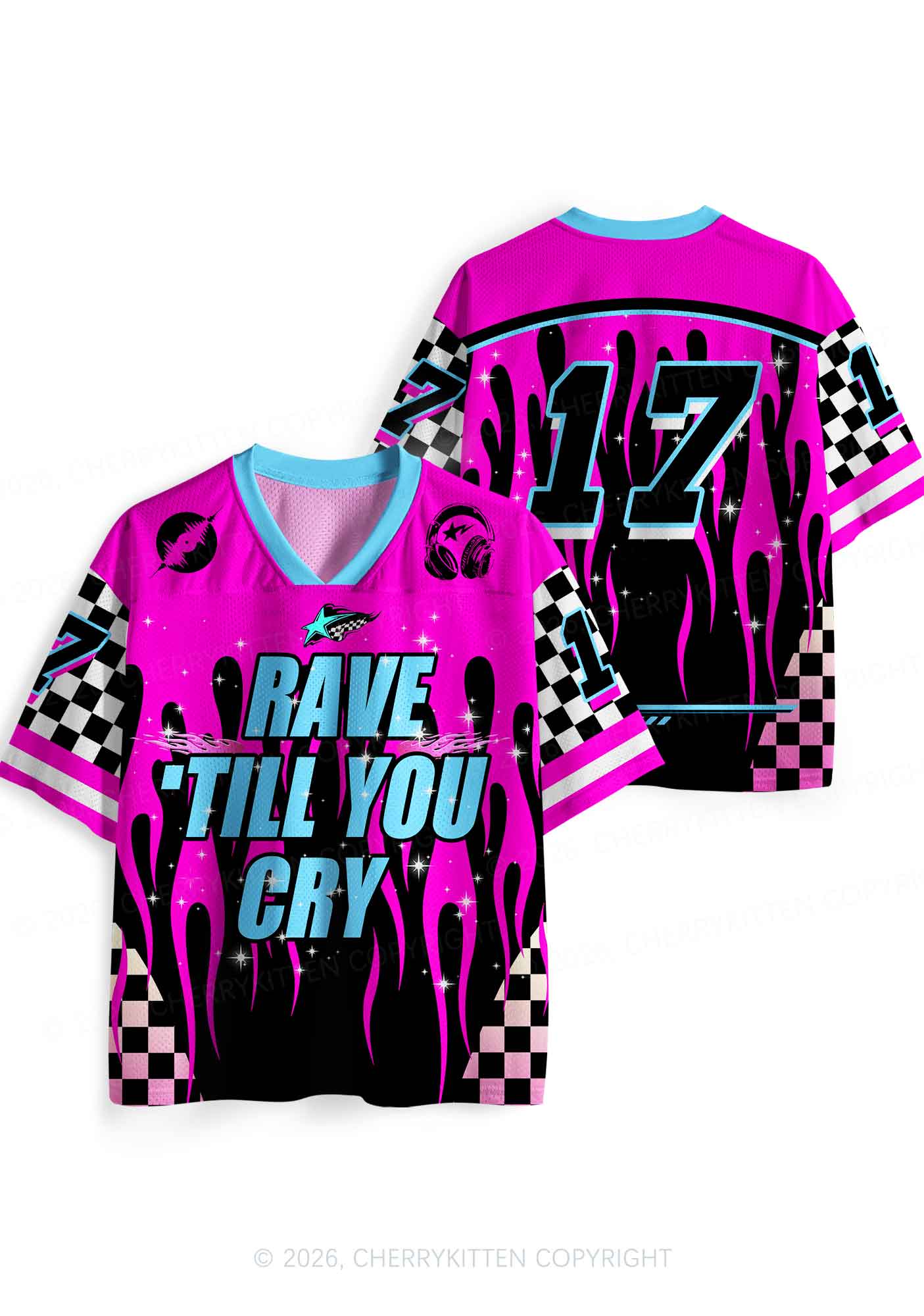Rave Till You Cry Y2K Sport Jersey Shirts Cherrykitten