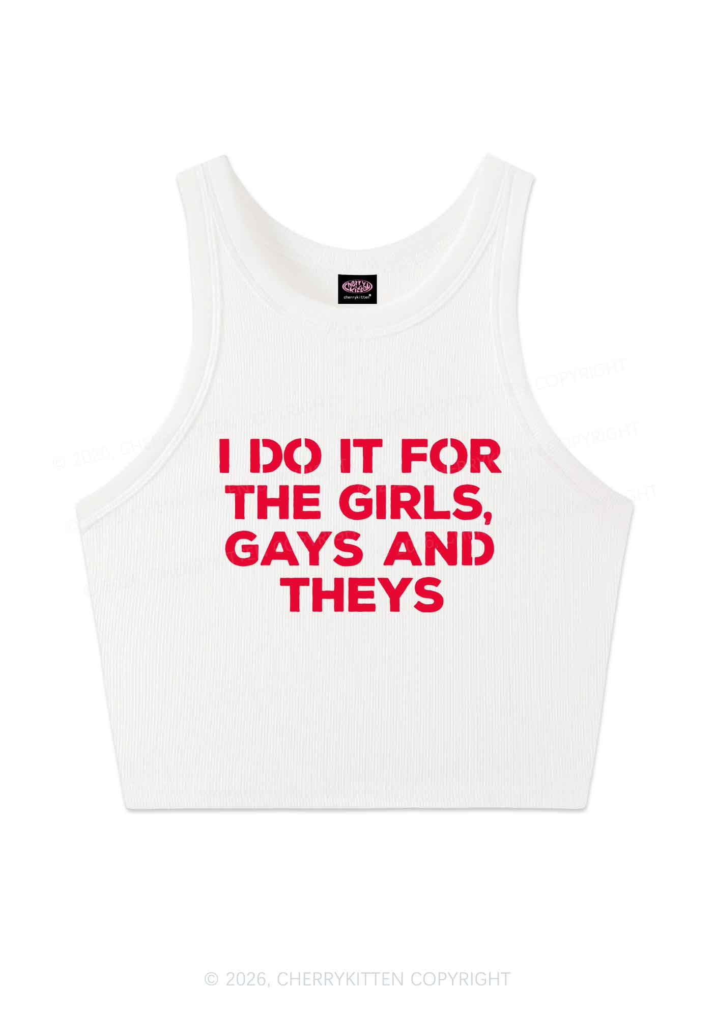 Girls Gays Theys Pride Y2K Crop Tank Top Cherrykitten