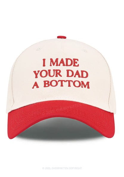 Embroidered Made Your Dad Bottom Pride Y2K Color Block Baseball Cap Cherrykitten