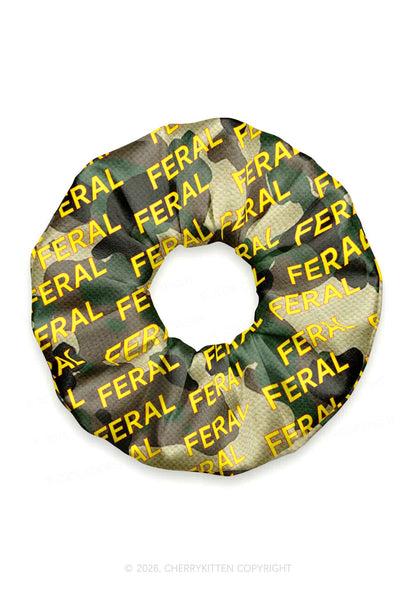 Wild Camouflage Feral Y2K Hair Scrunchie Cherrykitten