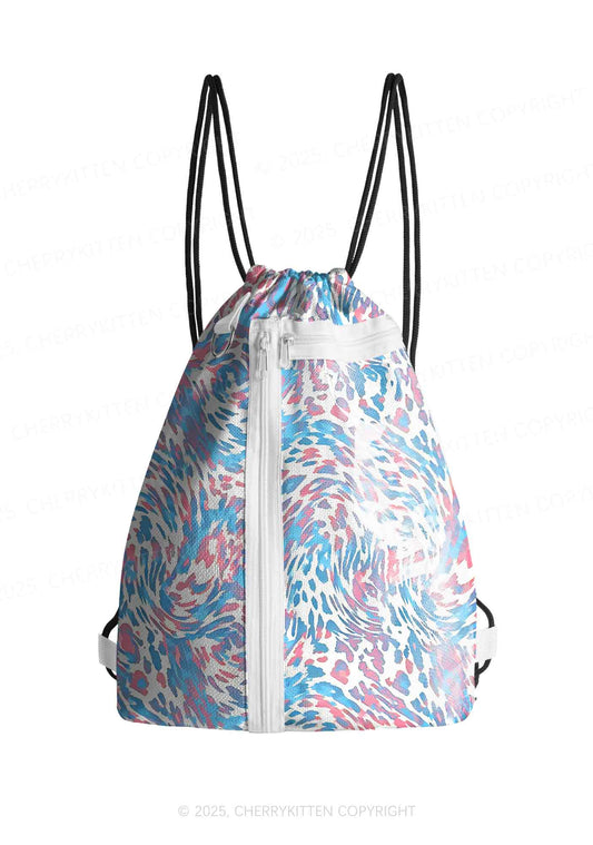 Trans Leopard Pride Y2K Drawstring Itabag Backpack Cherrykitten