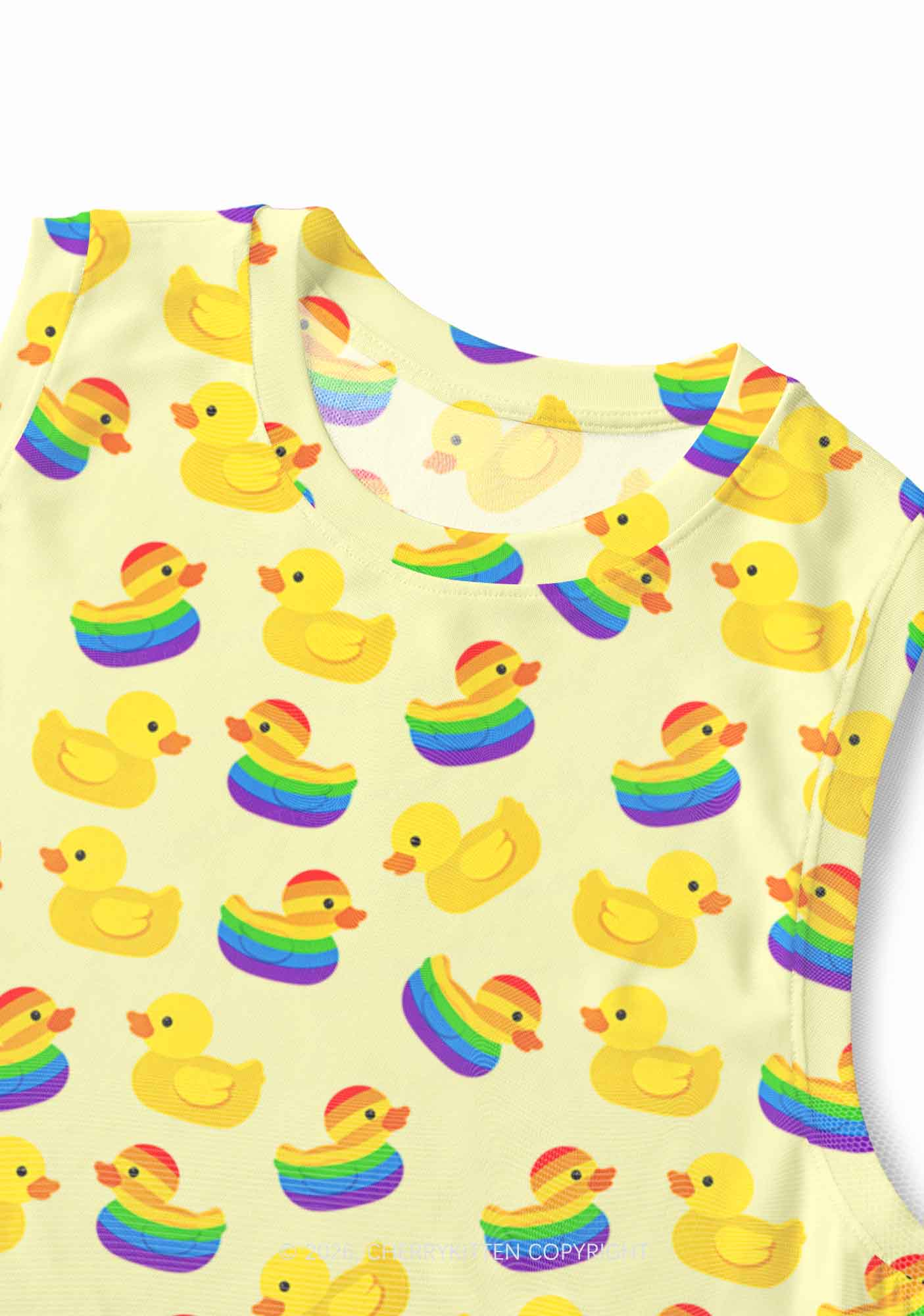 Rainbow Ducks Pride Y2K Mesh Muscle Tank Cherrykitten