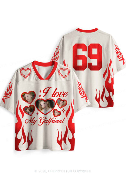 Creamy White Custom GF BF Photo Y2K Sport Jersey Shirts Cherrykitten