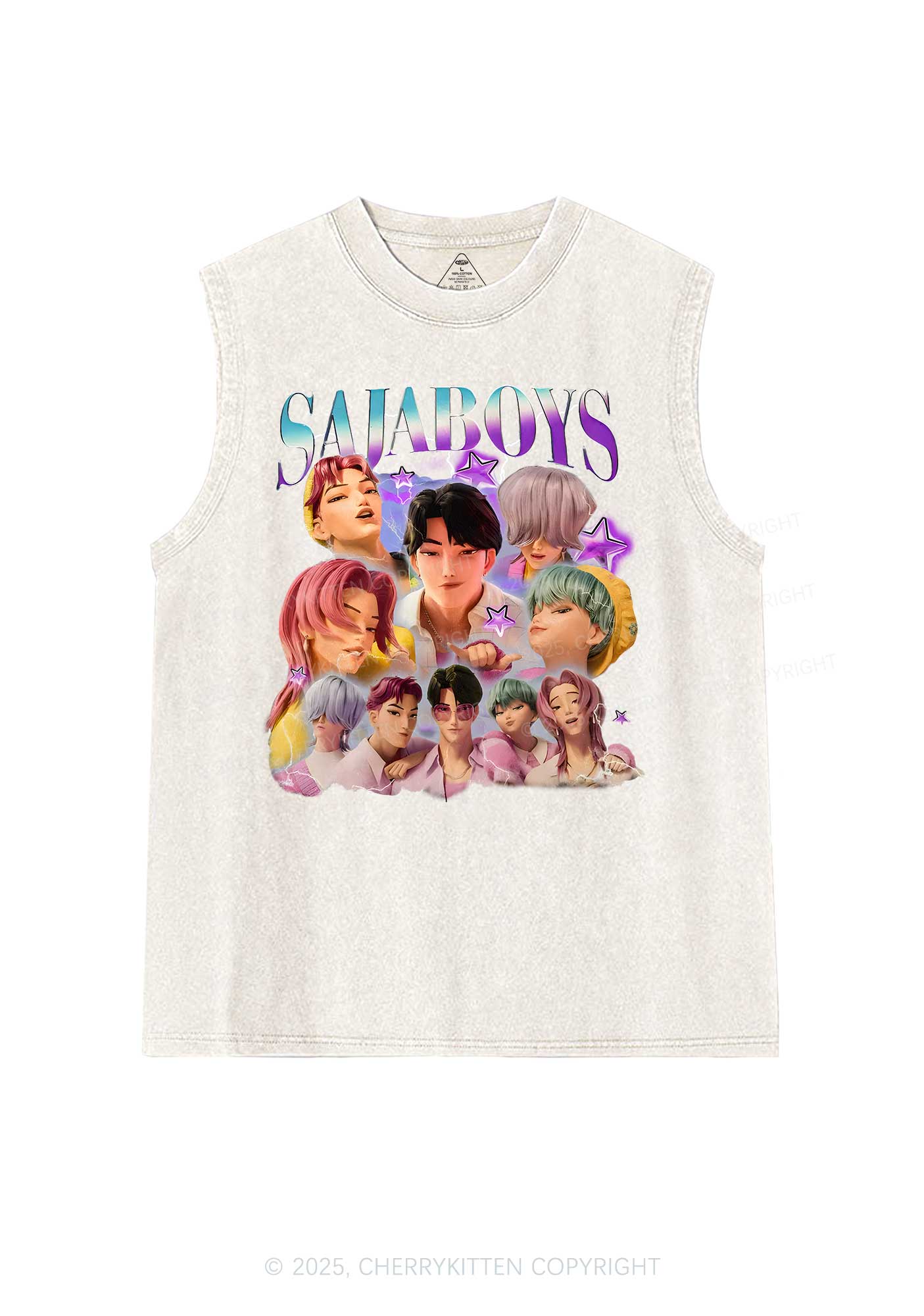 Kpop Boys Y2K Washed Muscle Tank Cherrykitten