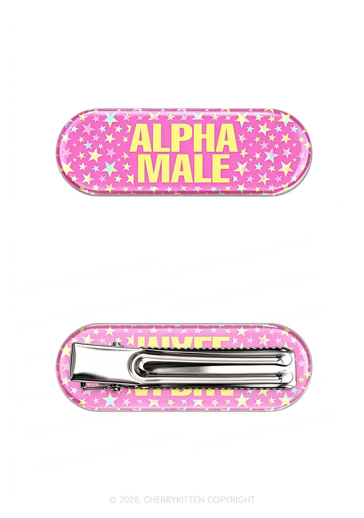 Hot Pink Alpha Male Pride Y2K Acrylic Duckbill Hair Clips Cherrykitten