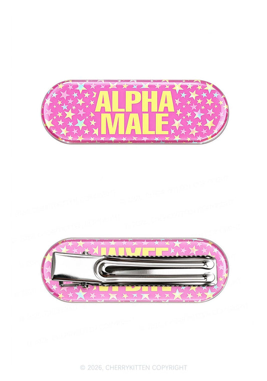 Hot Pink Alpha Male Pride Y2K Acrylic Duckbill Hair Clips Cherrykitten