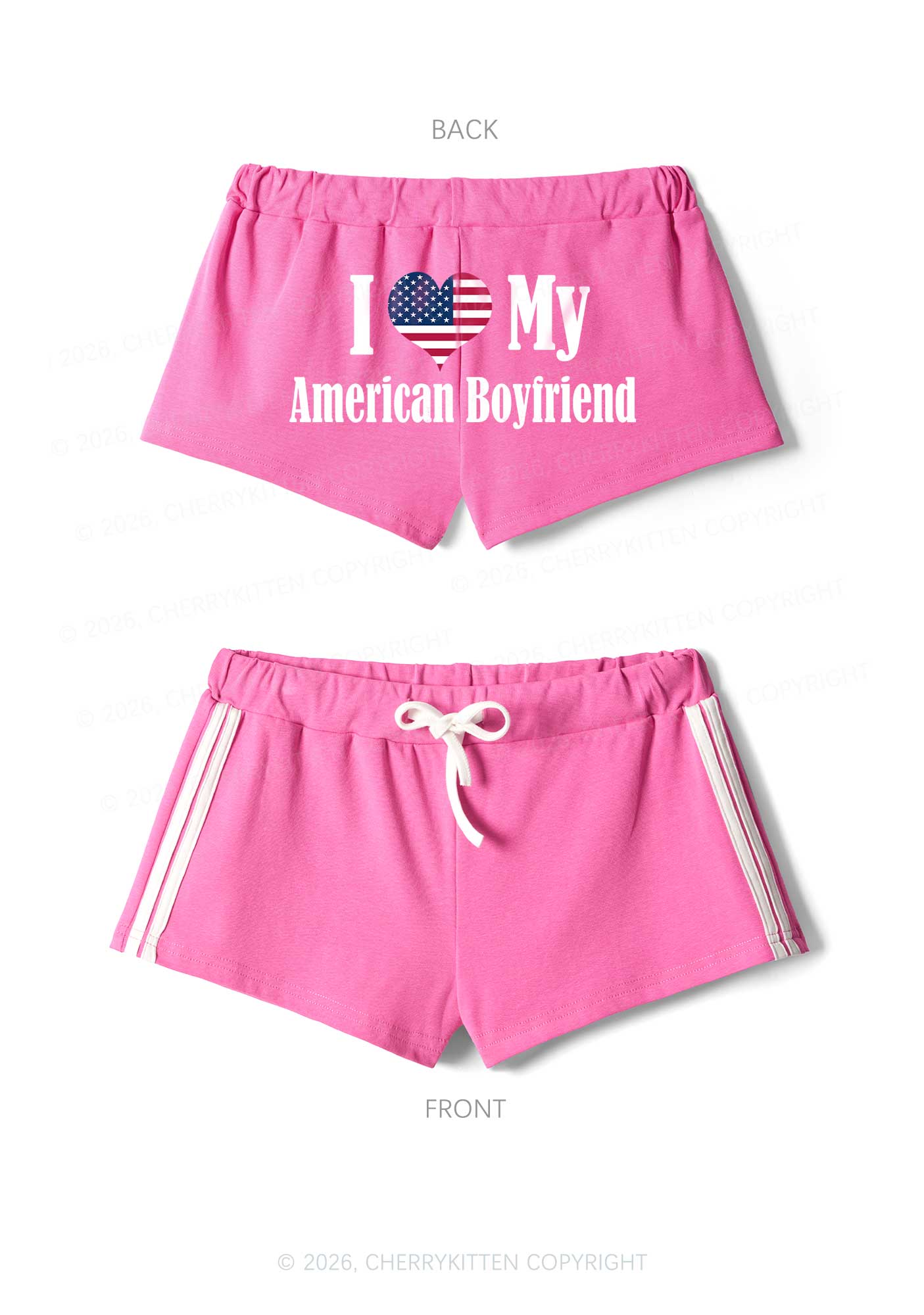 Custom Country Valentine's Day Y2K Drawstring Mini Shorts Cherrykitten