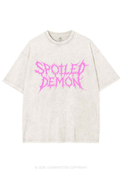 Halloween Spoiled Demon Y2K Shirts Washed Tee Cherrykitten