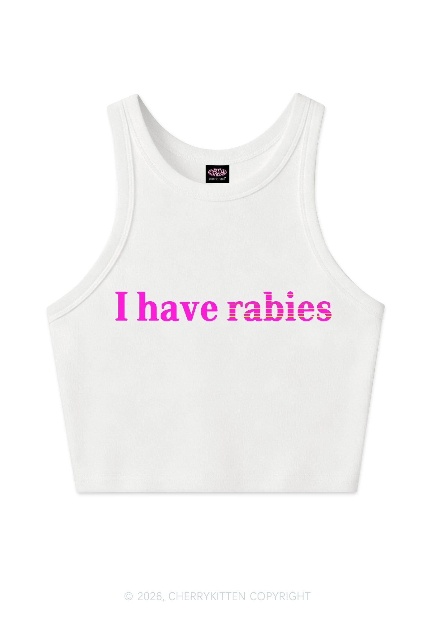 I Have Rabies Y2K Crop Tank Top Cherrykitten