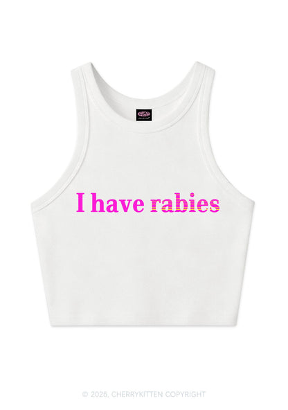 I Have Rabies Y2K Crop Tank Top Cherrykitten