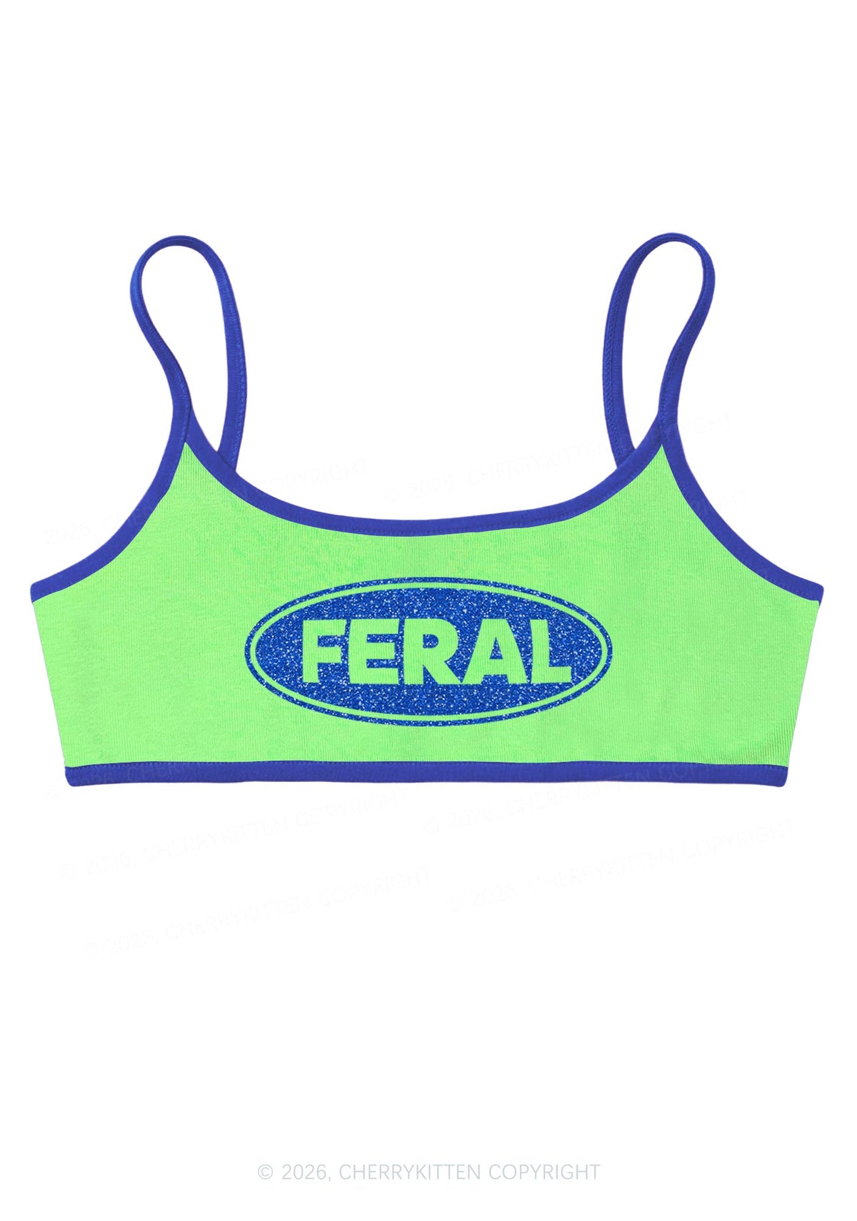 Glitter Feral Y2K Super Crop Cami Cherrykitten