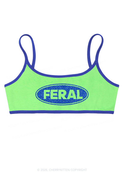 Glitter Feral Y2K Super Crop Cami Cherrykitten
