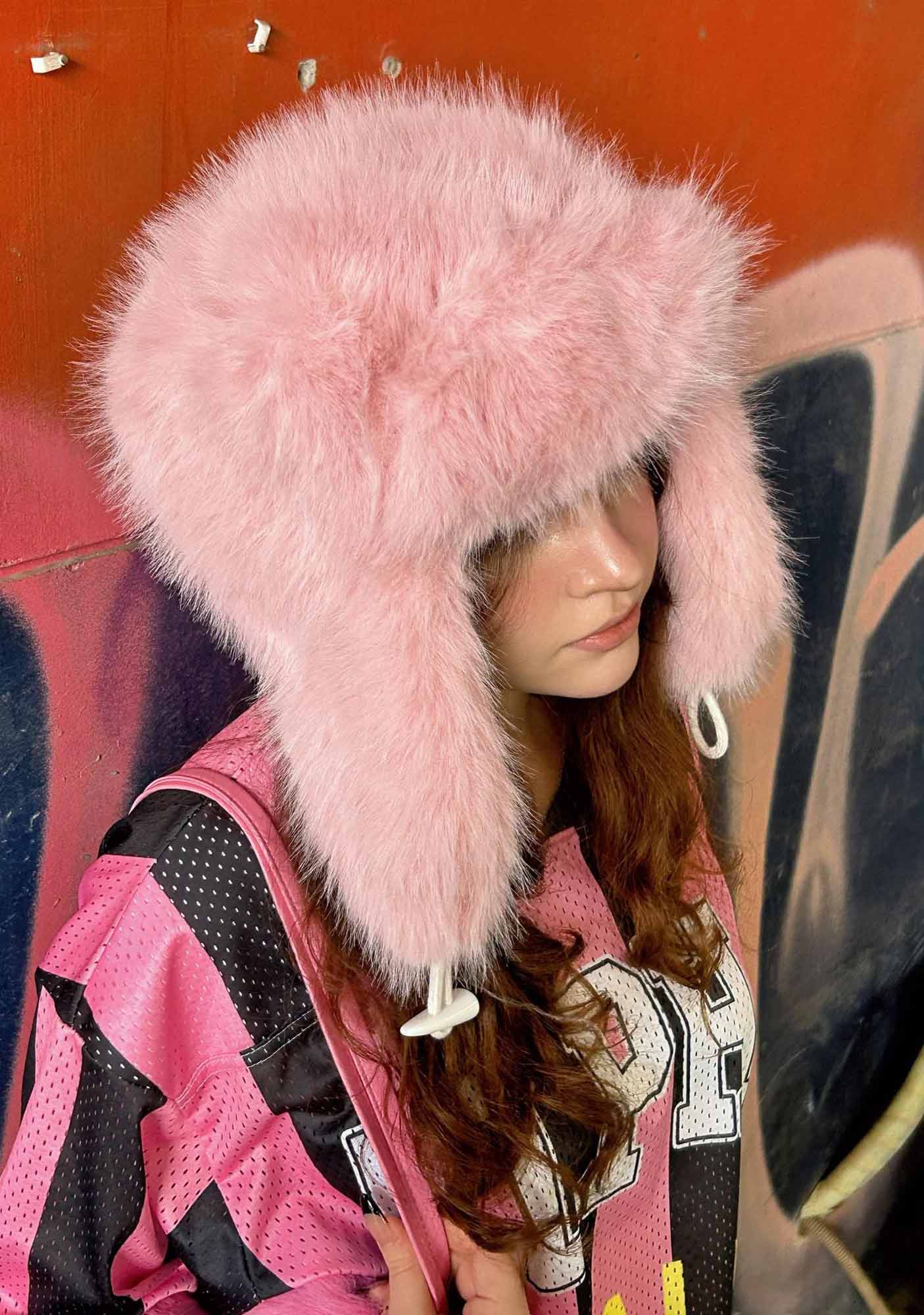 Faux Fur Y2K Trapper Hat Cherrykitten